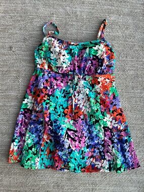 Floral Colorful Swim-dress swimming suit size 10